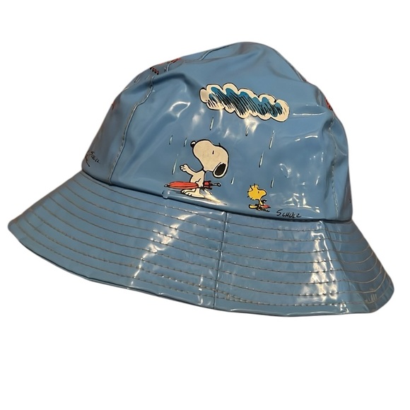 Vintage Peanuts Snoopy Bucket Hat Rain Hat PVC Youth 7-14 Large - Picture 2 of 11